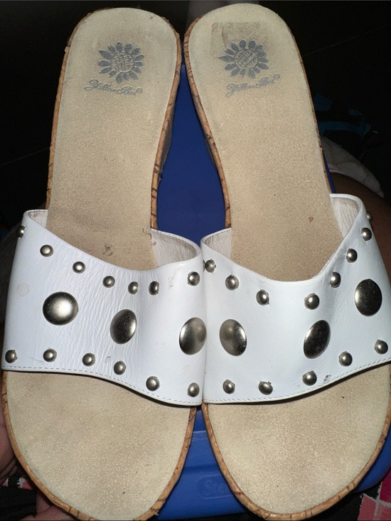 Shoes - Women’s White Studded Slide Sandals